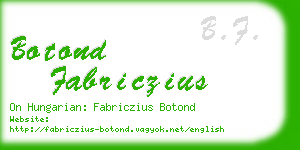 botond fabriczius business card